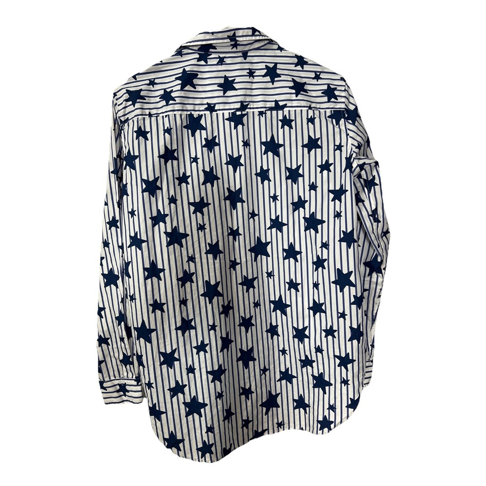 Frank & Eileen Women's Shirt Size Small Stars & Stripes Blue‎ Long Sleeve - Picture 3 of 7